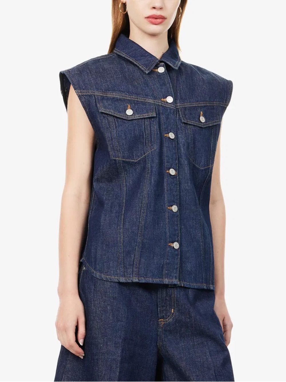 Agolde Dark Indigo Sleeveless Denim Vest